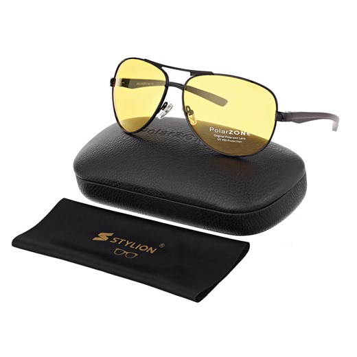Rozjaśniające okulary do Jazdy Nocą dla kierowców polaryzacyjne PolarZone POL-73Y-1 - id: 8417 - marki Polarzone - 185965191 Rozjaśniające okulary do Jazdy Nocą dla kierowców polaryzacyjne PolarZone POL-73Y-1 ze sklepu Stylion w kategorii Okulary zerówki męskie - zdjęcie 185965191