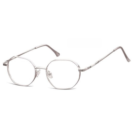 Okulary zerówki sześcioboczne oprawki korekcyjne medium M297A srebrne ze sklepu Stylion w kategorii Oprawki do okularów damskie - zdjęcie 185965213