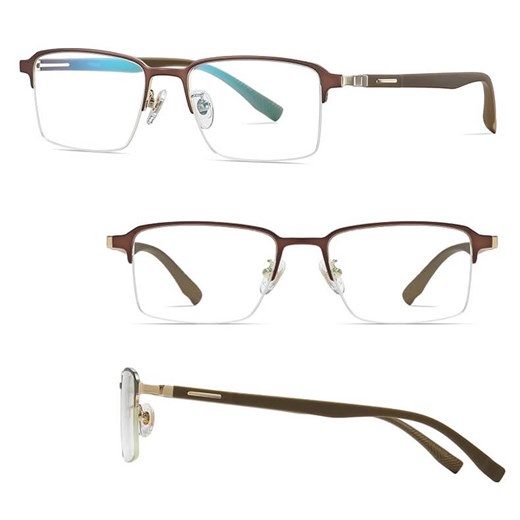 Ultralekkie tytanowe okulary zerówki z filtrem Blue Light do komputera Brązowe TN825A ze sklepu Stylion w kategorii Okulary zerówki damskie - zdjęcie 185965244