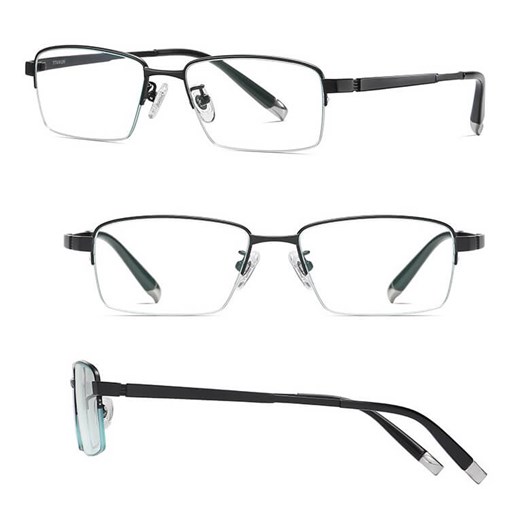 Ultralekkie tytanowe okulary zerówki z filtrem Blue Light do komputera Czarne TN828 ze sklepu Stylion w kategorii Okulary zerówki damskie - zdjęcie 185965253