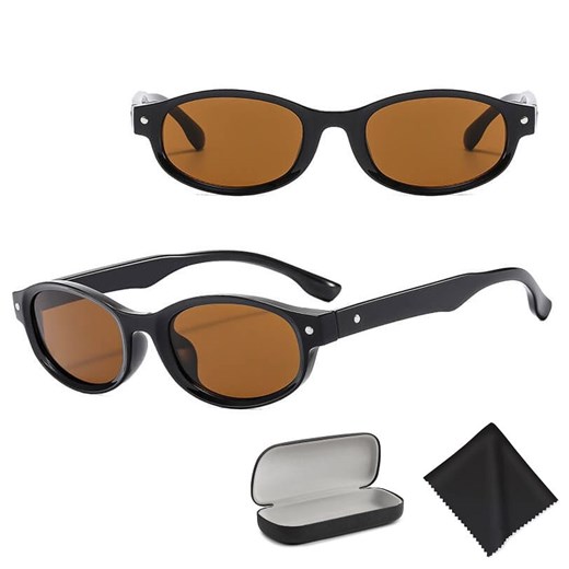 Okulary przeciwsłoneczne z filtrem UV400 STL30B brązowe + akcesoria - id: 8518 - marki Stylion - 185965280 Okulary przeciwsłoneczne z filtrem UV400 STL30B brązowe + akcesoria ze sklepu Stylion w kategorii Okulary przeciwsłoneczne damskie - zdjęcie 185965280