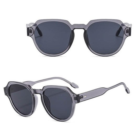 Okulary przeciwsłoneczne z filtrem UV400 STL28A szare transparentne + akcesoria ze sklepu Stylion w kategorii Okulary przeciwsłoneczne damskie - zdjęcie 185965301
