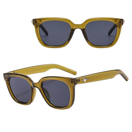 Okulary przeciwsłoneczne z filtrem UV400 STL33C transparentne butelkowa zieleń + akcesoria ze sklepu Stylion w kategorii Okulary przeciwsłoneczne damskie - zdjęcie 185965304