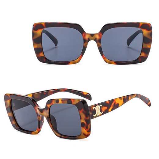 Okulary przeciwsłoneczne z filtrem UV400 STL34A panterkowe + akcesoria ze sklepu Stylion w kategorii Okulary przeciwsłoneczne damskie - zdjęcie 185965320