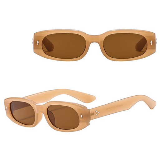 Okulary przeciwsłoneczne z filtrem UV400 STL36D orzech transparentny + akcesoria ze sklepu Stylion w kategorii Okulary przeciwsłoneczne damskie - zdjęcie 185965351