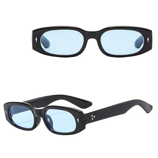 Okulary przeciwsłoneczne z filtrem UV400 STL36E czarno/niebieskie + akcesoria ze sklepu Stylion w kategorii Okulary przeciwsłoneczne damskie - zdjęcie 185965353
