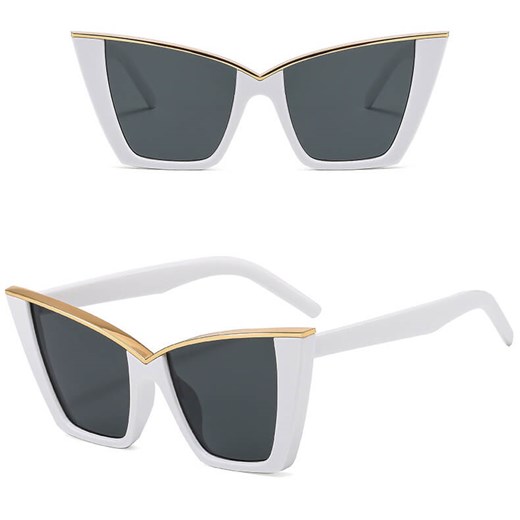 Okulary przeciwsłoneczne Kocie z filtrem UV400 STL31E białe + akcesoria ze sklepu Stylion w kategorii Okulary przeciwsłoneczne damskie - zdjęcie 185965362