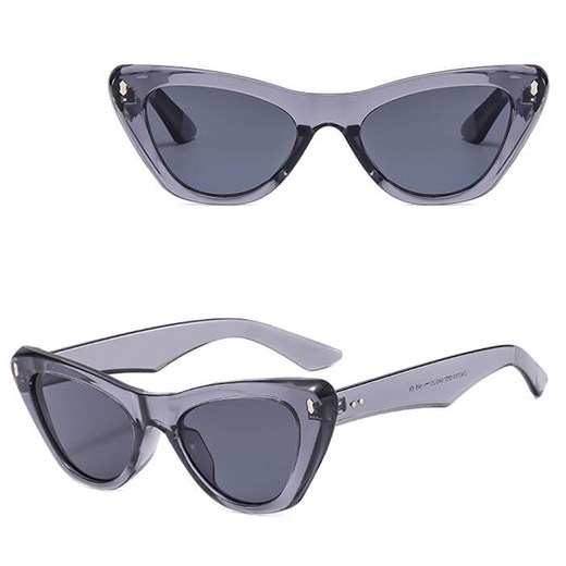Okulary przeciwsłoneczne Kocie z filtrem UV400 STL35A szare transparentne + akcesoria ze sklepu Stylion w kategorii Okulary przeciwsłoneczne damskie - zdjęcie 185965401