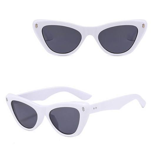 Okulary przeciwsłoneczne Kocie z filtrem UV400 STL35B białe + akcesoria ze sklepu Stylion w kategorii Okulary przeciwsłoneczne damskie - zdjęcie 185965403