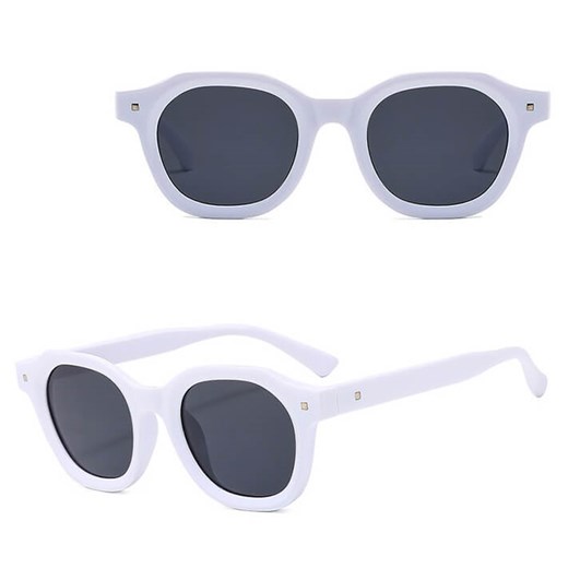 Okulary Owalne przeciwsłoneczne z filtrem UV400 STL45C białe + akcesoria ze sklepu Stylion w kategorii Okulary przeciwsłoneczne damskie - zdjęcie 185965412