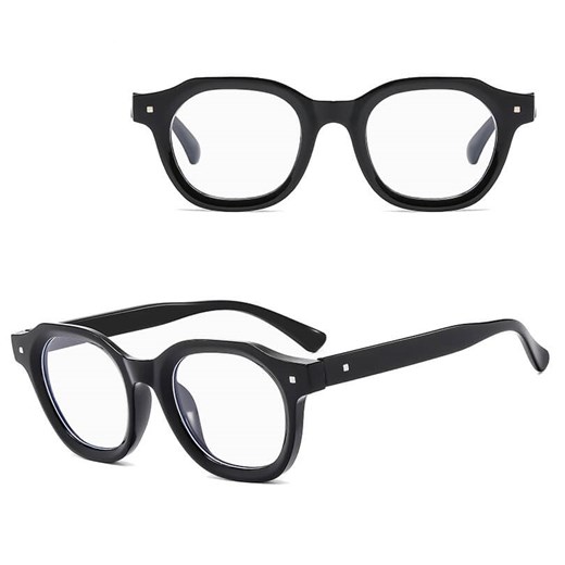 Okulary Owalne zerówki do komputera z filtrem BLUE LIGHT STL45E czarne + akcesoria ze sklepu Stylion w kategorii Okulary zerówki damskie - zdjęcie 185965414