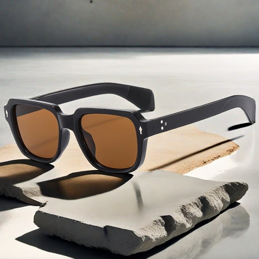 Okulary przeciwsłoneczne z filtrem UV400 STL27B czarne/brązowe + akcesoria ze sklepu Stylion w kategorii Okulary przeciwsłoneczne damskie - zdjęcie 185965420