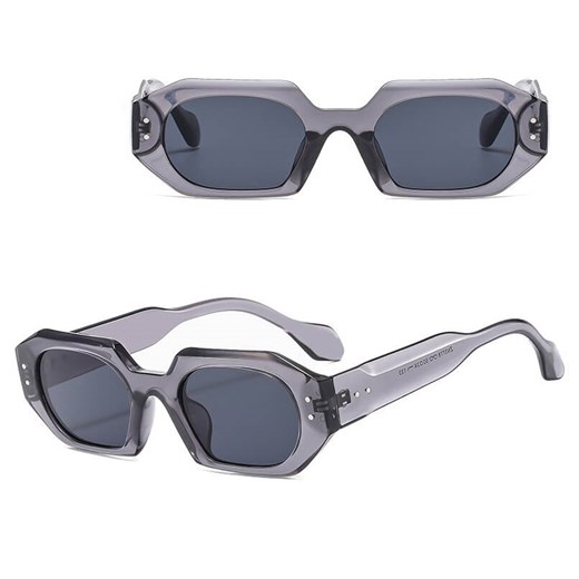 Okulary przeciwsłoneczne z filtrem UV400 STL29B szare transparentne + akcesoria ze sklepu Stylion w kategorii Okulary przeciwsłoneczne damskie - zdjęcie 185965431