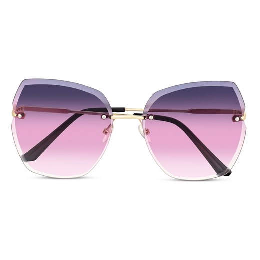Damskie okulary przeciwsłoneczne glamour z filtrem UV400 STD-92 fioletowe ze sklepu Stylion w kategorii Okulary przeciwsłoneczne damskie - zdjęcie 185965433