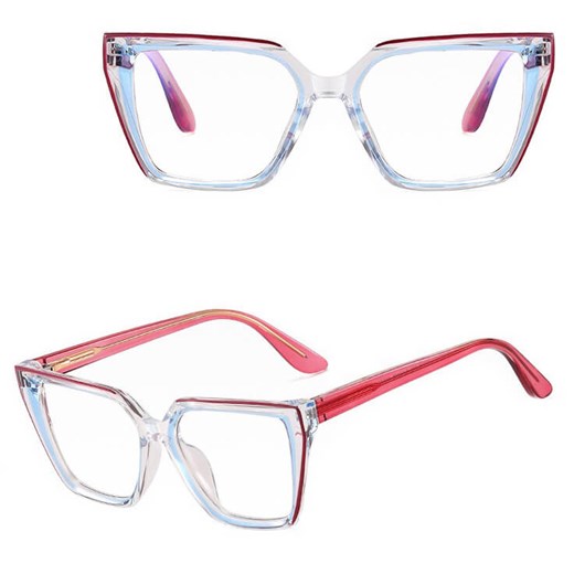 Damskie kocie okulary zerówki do komputera BLUE LIGHT na teleskopach 25152B Róż/Niebieski ze sklepu Stylion w kategorii Okulary zerówki damskie - zdjęcie 185965453