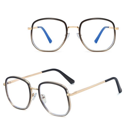 Damskie owalne okulary zerówki do komputera BLUE LIGHT na teleskopach 25155A Brąz/Złoty ze sklepu Stylion w kategorii Okulary zerówki damskie - zdjęcie 185965460