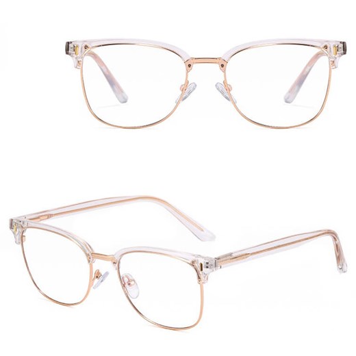 Okulary zerówki do komputera BLUE LIGHT na teleskopach 25113A Bezbarwny/Złoty ze sklepu Stylion w kategorii Okulary zerówki damskie - zdjęcie 185965462