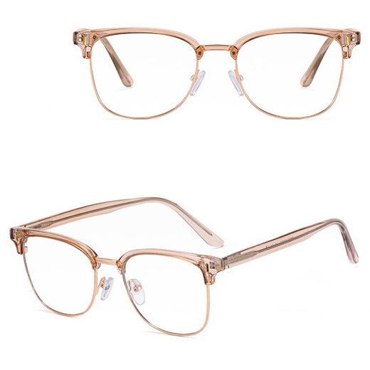 Okulary zerówki do komputera BLUE LIGHT na teleskopach 25113B Beż/Złoty ze sklepu Stylion w kategorii Okulary zerówki damskie - zdjęcie 185965463