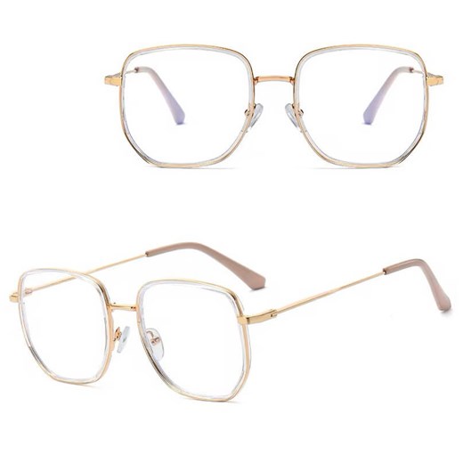 Damskie owalne okulary zerówki do komputera BLUE LIGHT na teleskopach 25155B Bezbarwny/Złoty ze sklepu Stylion w kategorii Okulary zerówki damskie - zdjęcie 185965464