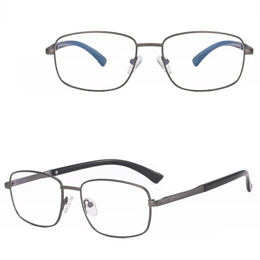 Metalowe okulary zerówki z filtrem Blue Light do komputera 25154D Grafitowe + akcesoria ze sklepu Stylion w kategorii Okulary zerówki męskie - zdjęcie 185965470