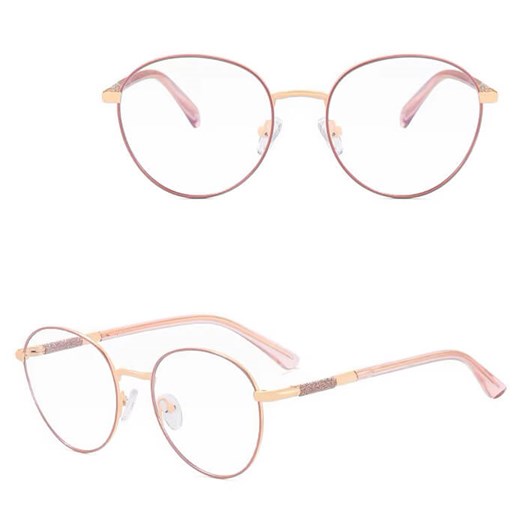 Damskie okulary Lenonki zerówki do komputera BLUE LIGHT na teleskopach 25148D Różowe Złoto ze sklepu Stylion w kategorii Okulary zerówki damskie - zdjęcie 185965492