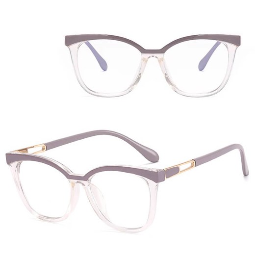 Damskie kocie oczy okulary zerówki do komputera BLUE LIGHT 25144C Jasny fiolet ze sklepu Stylion w kategorii Okulary zerówki damskie - zdjęcie 185965513