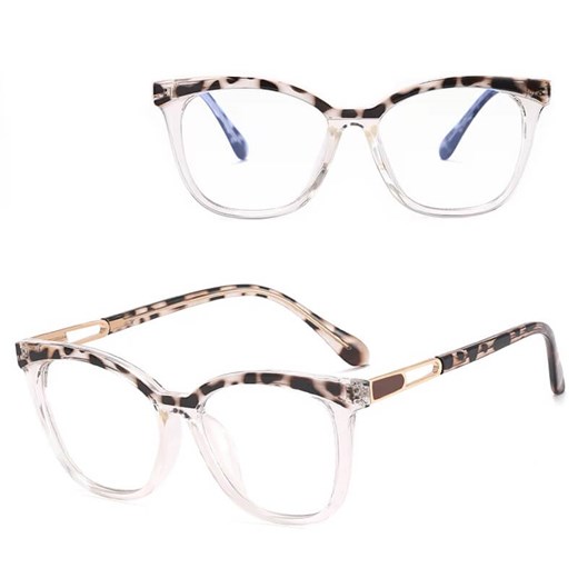 Damskie kocie oczy okulary zerówki do komputera BLUE LIGHT 25144D Panterkowe ze sklepu Stylion w kategorii Okulary zerówki damskie - zdjęcie 185965514