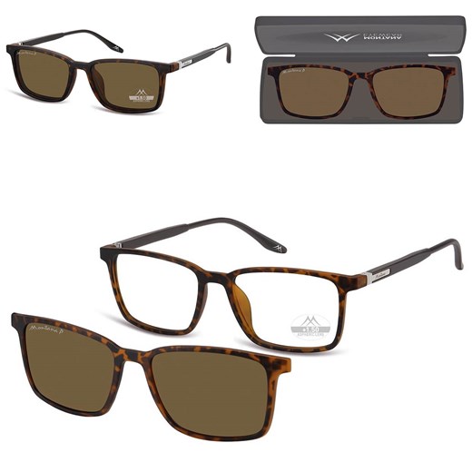 2w1 - Plusy +1.00 okulary do czytania + nakładka przeciwsłoneczna z polaryzacją CLIP-MRC-3A ze sklepu Stylion w kategorii Okulary korekcyjne damskie - zdjęcie 185965562