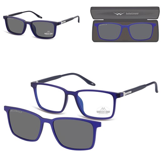 2w1 - Plusy +2.50 okulary do czytania + nakładka przeciwsłoneczna z polaryzacją CLIP-MRC-3B ze sklepu Stylion w kategorii Okulary korekcyjne damskie - zdjęcie 185965571