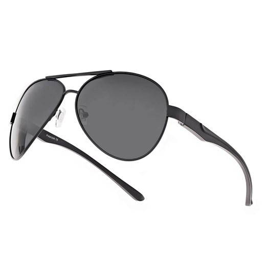 Czarne okulary przeciwsłoneczne pilotki z polaryzacją STP24 - id: 8977 - marki Draco - 185965702 Czarne okulary przeciwsłoneczne pilotki z polaryzacją STP24 ze sklepu Stylion w kategorii Okulary przeciwsłoneczne męskie - zdjęcie 185965702