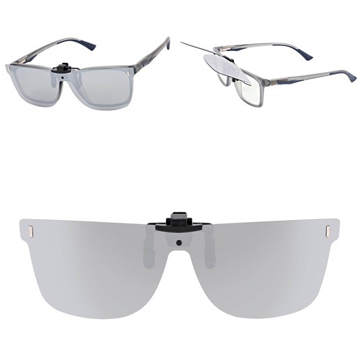 Nakładki przeciwsłoneczne polaryzacyjne na okulary korekcyjne NA-181A srebrne ze sklepu Stylion w kategorii Okulary przeciwsłoneczne męskie - zdjęcie 185965704