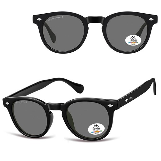 Czarne lenonki okulary przeciwsłoneczne z polaryzacją MP191 ze sklepu Stylion w kategorii Okulary przeciwsłoneczne damskie - zdjęcie 185965730