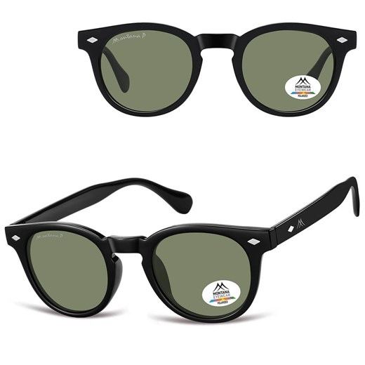 Czarne lenonki okulary przeciwsłoneczne z polaryzacją MP191A ze sklepu Stylion w kategorii Okulary przeciwsłoneczne damskie - zdjęcie 185965732