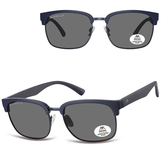 Granatowe okulary przeciwsłoneczne półramki z polaryzacją MP192B ze sklepu Stylion w kategorii Okulary przeciwsłoneczne męskie - zdjęcie 185965741