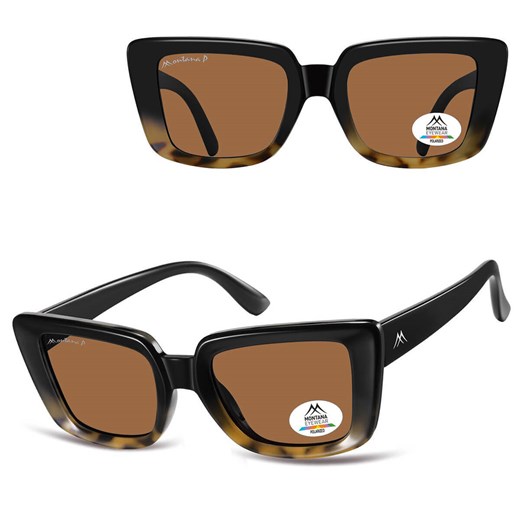 Damskie okulary przeciwsłoneczne kocie z polaryzacją MP193A czarny/panterka ze sklepu Stylion w kategorii Okulary przeciwsłoneczne damskie - zdjęcie 185965770