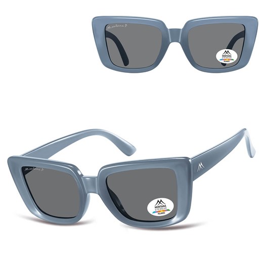 Damskie okulary przeciwsłoneczne kocie z polaryzacją MP193D błękitna szarość ze sklepu Stylion w kategorii Okulary przeciwsłoneczne damskie - zdjęcie 185965771