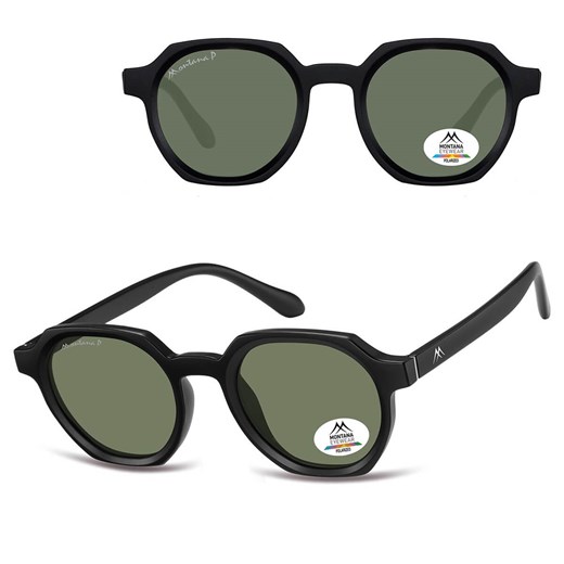 Czarne owalne okulary przeciwsłoneczne z polaryzacją MP62A ze sklepu Stylion w kategorii Okulary przeciwsłoneczne damskie - zdjęcie 185965774