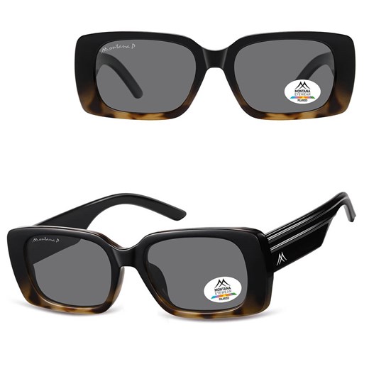 Prostokątne okulary przeciwsłoneczne z polaryzacją MP194A czarny/panterka ze sklepu Stylion w kategorii Okulary przeciwsłoneczne damskie - zdjęcie 185965780