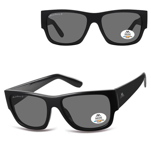 Czarne prostokątne okulary przeciwsłoneczne z polaryzacją MP195 ze sklepu Stylion w kategorii Okulary przeciwsłoneczne męskie - zdjęcie 185965781