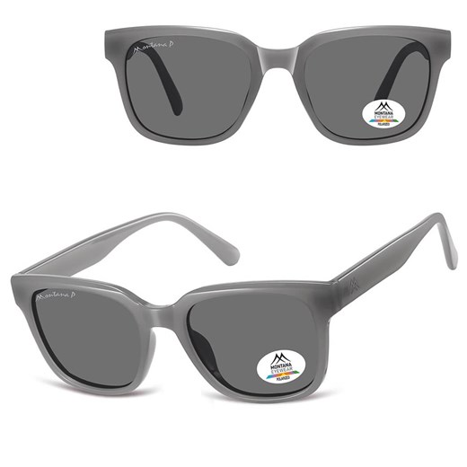 Szare prostokątne okulary przeciwsłoneczne z polaryzacją MP54C ze sklepu Stylion w kategorii Okulary przeciwsłoneczne damskie - zdjęcie 185965802