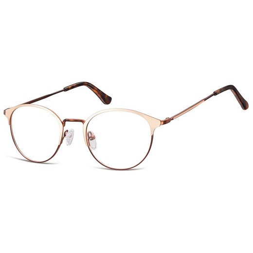 Oprawki okularowe Lenonki damskie stalowe Sunoptic 973C złoto-kawowe ze sklepu Stylion w kategorii Okulary korekcyjne męskie - zdjęcie 185965811