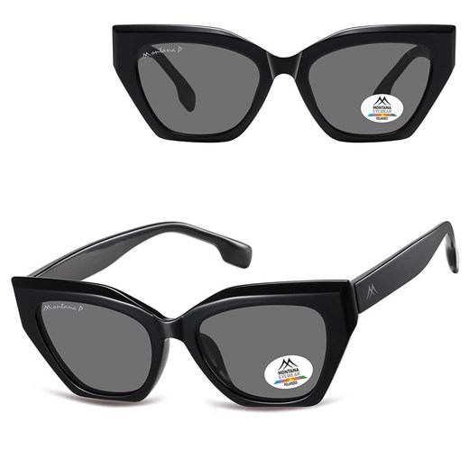 Damskie okulary przeciwsłoneczne kocie z polaryzacją MP55 czarne ze sklepu Stylion w kategorii Okulary przeciwsłoneczne damskie - zdjęcie 185965820