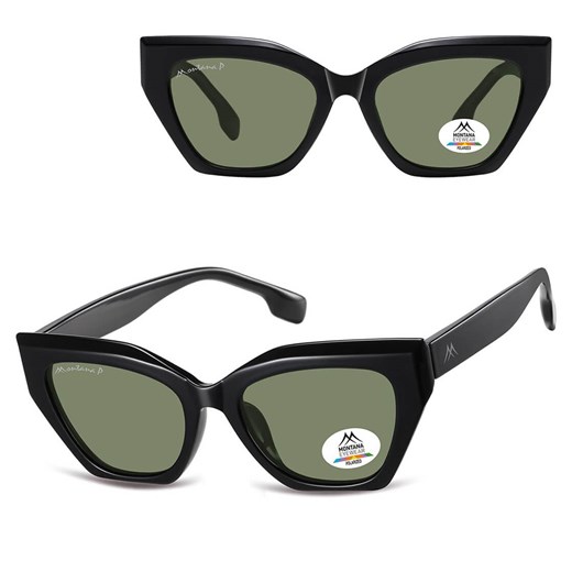 Damskie okulary przeciwsłoneczne kocie z polaryzacją MP55A czarne ze sklepu Stylion w kategorii Okulary przeciwsłoneczne damskie - zdjęcie 185965821