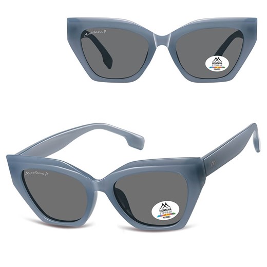 Damskie okulary przeciwsłoneczne kocie z polaryzacją MP55B błękitna szarość ze sklepu Stylion w kategorii Okulary przeciwsłoneczne damskie - zdjęcie 185965822