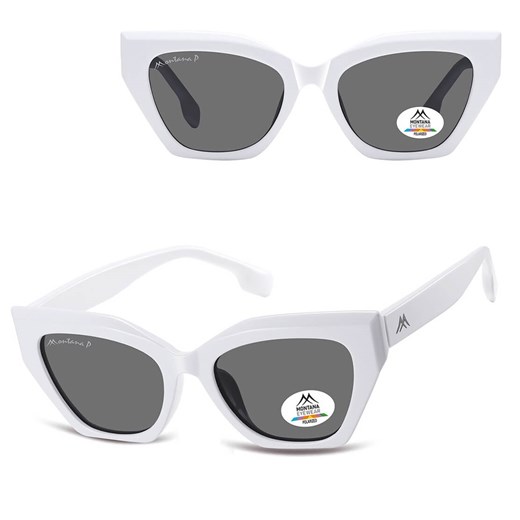 Damskie okulary przeciwsłoneczne kocie z polaryzacją MP55D białe ze sklepu Stylion w kategorii Okulary przeciwsłoneczne damskie - zdjęcie 185965824