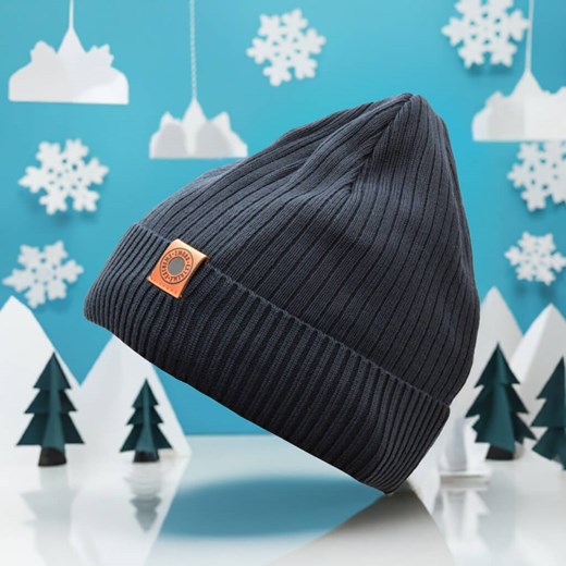 Męska Zimowa Czapka Granatowa z polarem - L/XL EXTREME ST-546A ze sklepu Stylion w kategorii Czapki zimowe męskie - zdjęcie 185965864