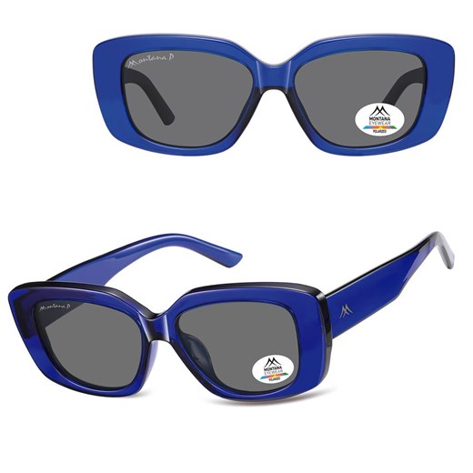 Duże damskie okulary przeciwsłoneczne kocie z polaryzacją MP56D niebieskie ze sklepu Stylion w kategorii Okulary przeciwsłoneczne damskie - zdjęcie 185965881