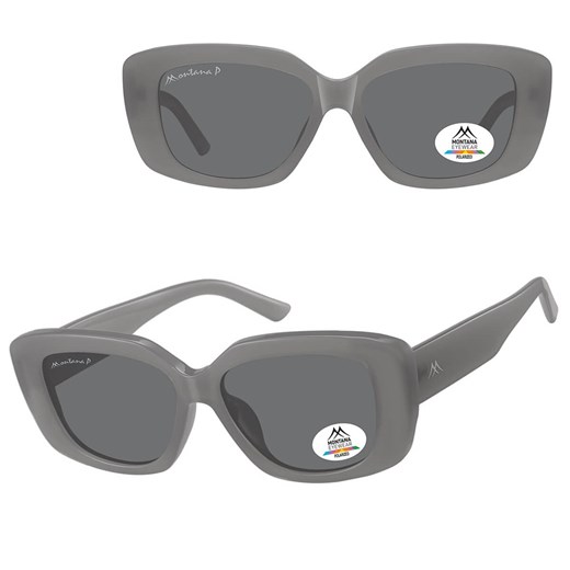 Duże damskie okulary przeciwsłoneczne kocie z polaryzacją MP56F szare ze sklepu Stylion w kategorii Okulary przeciwsłoneczne damskie - zdjęcie 185965883