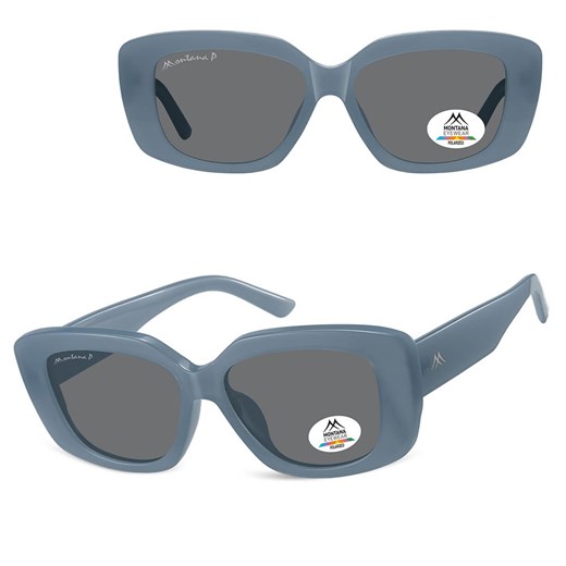 Duże damskie okulary przeciwsłoneczne kocie z polaryzacją MP56G błękitna szarość ze sklepu Stylion w kategorii Okulary przeciwsłoneczne damskie - zdjęcie 185965884
