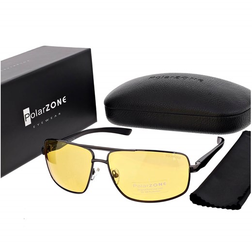 Męskie Rozjaśniające okulary do Jazdy Nocą dla kierowców polaryzacyjne POLARZONE POL-14Y-3 ze sklepu Stylion w kategorii Okulary przeciwsłoneczne męskie - zdjęcie 185965890